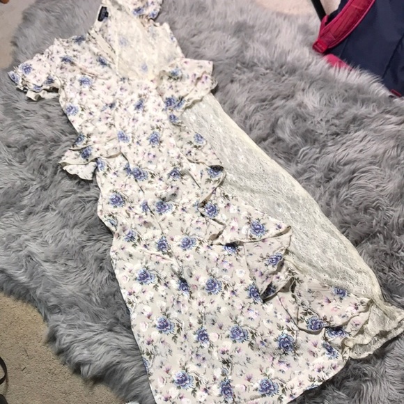 NWT TopShop floral & lace mix midi dress size 6 - Picture 5 of 8
